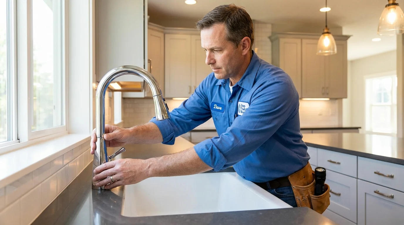 Kitchen faucet installation by Johns Plumbing LLC in Prague